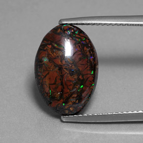 Opala de Pedra Multicolorido Natural 7.00ct, Corte Oval, Opaco