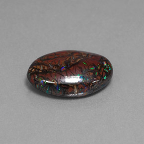 Opala de Pedra Multicolorido Natural 7.00ct, Corte Oval, Opaco