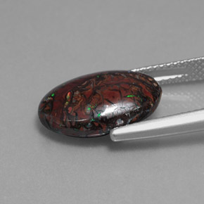 Opala de Pedra Multicolorido Natural 7.00ct, Corte Oval, Opaco