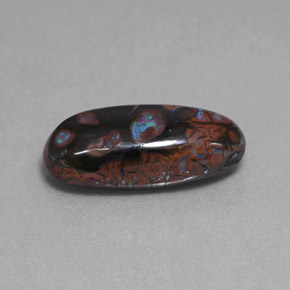 Opala de Pedra Multicolorido Natural 7.03ct, Corte Oval, Opaco