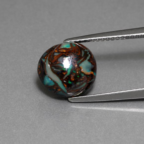 Opala boulder multicolorido natural 3,61ct, corte oval, opaco