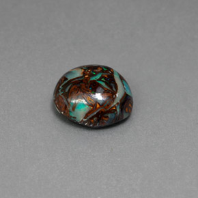 Opala boulder multicolorido natural 3,61ct, corte oval, opaco