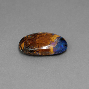 Opala de Pedra Multicolorido Natural 3.78ct, Corte Oval, Opaco