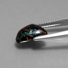 Opala boulder multicolorido natural 3,13ct, forma extravagante, opaco