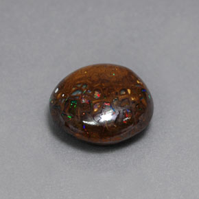 Opala boulder multicolorido natural 6,54ct, corte redondo, opaco