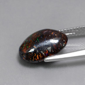 Opala boulder multicolorido natural 5,77ct, forma extravagante, opaco