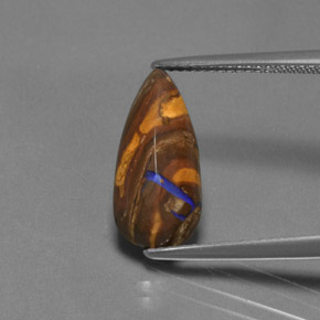 Opala boulder multicolorido natural 4,55ct, formato de pêra, opaco