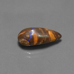 Opala boulder multicolorido natural 4,55ct, formato de pêra, opaco