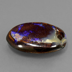 Opala boulder multicolorido natural 8,30ct, corte oval, opaco