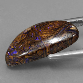 Opala boulder multicolorido natural 8,17ct, forma extravagante, opaco