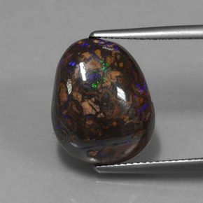 Opala boulder multicolorido natural 12,14ct, forma extravagante, opaco