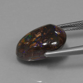 Opala boulder multicolorido natural 12,14ct, forma extravagante, opaco