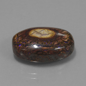 Opala de Pedra Multicolorido Natural 12.77ct, Corte Oval, Opaco