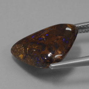 Opala boulder multicolorido natural 9,90ct, forma extravagante, opaco
