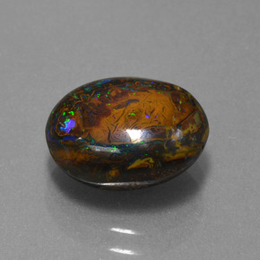 Opala de Pedra Multicolorido Natural 4.40ct, Corte Oval, Opaco