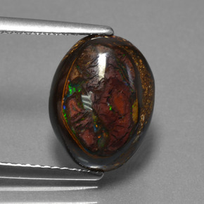 Opala boulder multicolorido natural 4,78ct, forma extravagante, opaco