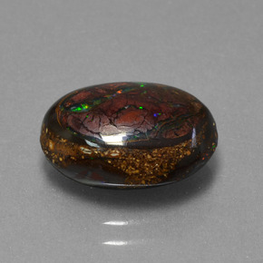 Opala boulder multicolorido natural 4,78ct, forma extravagante, opaco