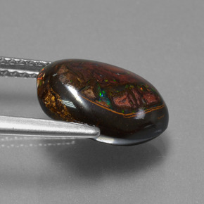 Opala boulder multicolorido natural 4,78ct, forma extravagante, opaco