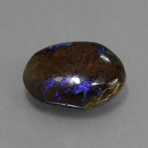 Opala boulder multicolorido natural 7,53ct, corte oval, opaco