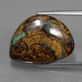 Opala boulder multicolorido natural 7,07ct, forma extravagante, opaco