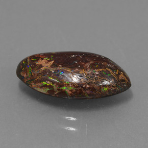 Opala boulder multicolorido natural 4,45ct, forma extravagante, opaco