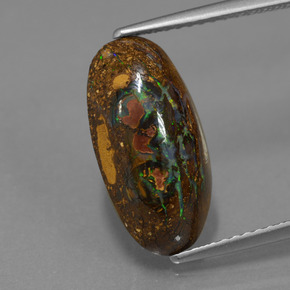 Opala boulder multicolorido natural 4,78ct, forma extravagante, opaco