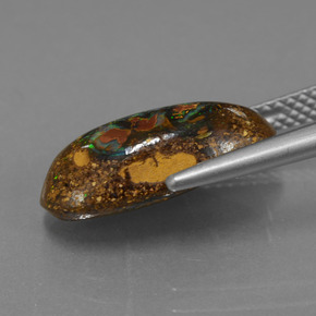 Opala boulder multicolorido natural 4,78ct, forma extravagante, opaco
