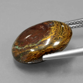 Opala boulder multicolorido natural 11,56ct, forma extravagante, opaco