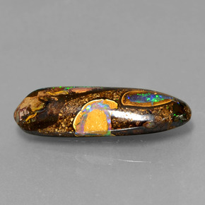Opala boulder multicolorido natural 4,26ct, forma extravagante, opaco