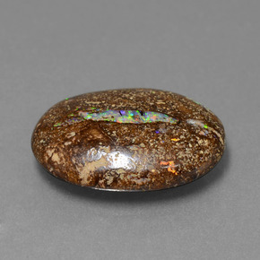 Opala de Pedra Multicolorido Natural 5.89ct, Corte Oval, Opaco