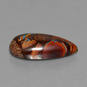 Opala boulder multicolorido natural 11,35ct, formato de pêra, opaco