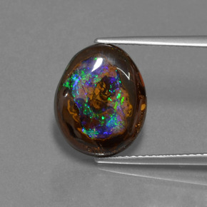 Opala boulder multicolorido natural 7,13ct, forma extravagante, opaco