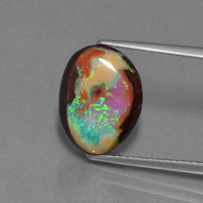 Opala boulder multicolorido natural 6,24ct, forma extravagante, opaco