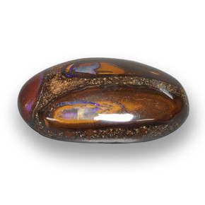 Opala boulder multicolorido natural 12,14ct, corte oval, opaco