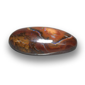 Opala boulder multicolorido natural 10,73ct, corte oval, opaco