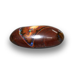 Opala boulder multicolorido natural 5,40ct, corte oval, opaco