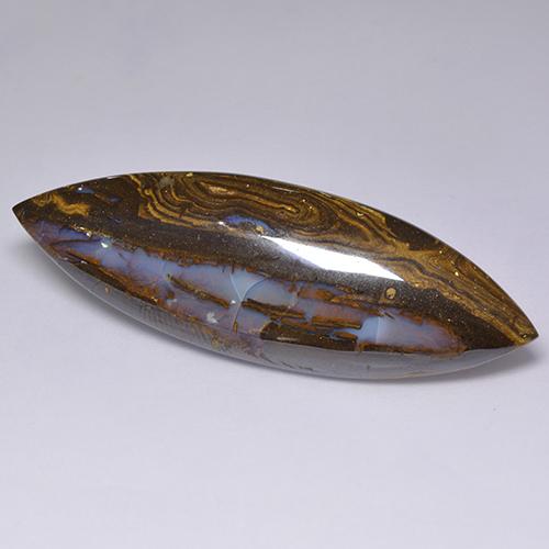 Opala boulder multicolorido natural 36,92ct, marquise, opaco