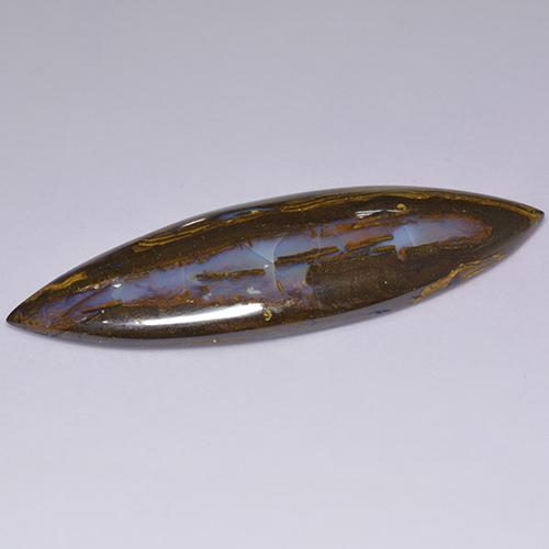 Opala boulder multicolorido natural 36,92ct, marquise, opaco