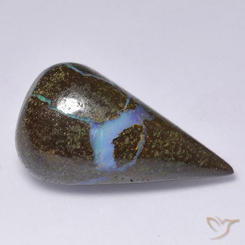 Opala de Pedra Multicolorido Natural 14.46ct, Formato de pêra, Opaco