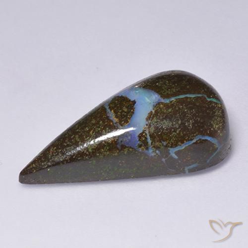 Opala de Pedra Multicolorido Natural 14.46ct, Formato de pêra, Opaco