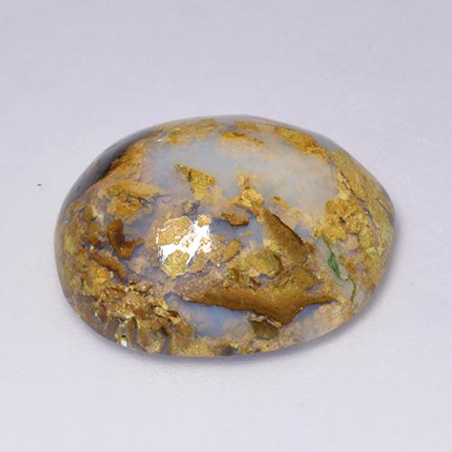 Opala boulder multicolorido natural 14,87ct, forma extravagante, opaco