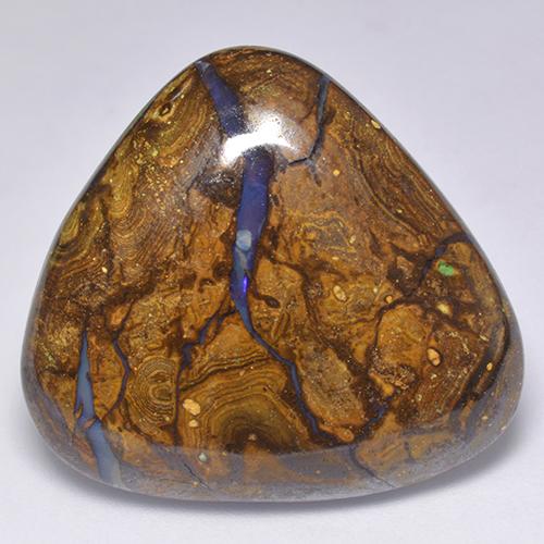 Opala boulder multicolorido natural 32,30ct, trillion, opaco