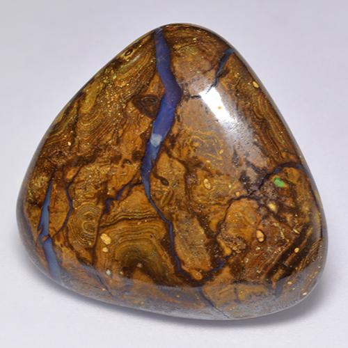 Opala boulder multicolorido natural 32,30ct, trillion, opaco