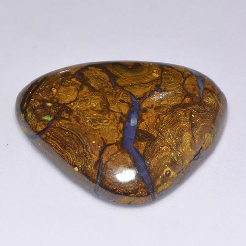 Opala boulder multicolorido natural 32,30ct, trillion, opaco