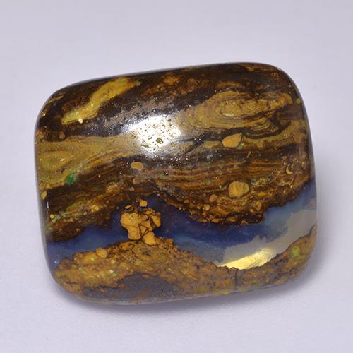 Opala boulder multicolorido natural 13,32ct, almofada cortada, opaco