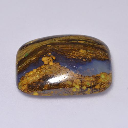 Opala boulder multicolorido natural 13,32ct, almofada cortada, opaco