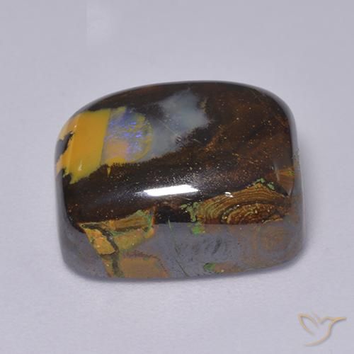 Opala de Pedra Multicolorido Natural 13.46ct, Almofada, Opaco