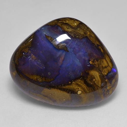 Opala boulder multicolorido natural 13,03ct, formato de pêra, opaco