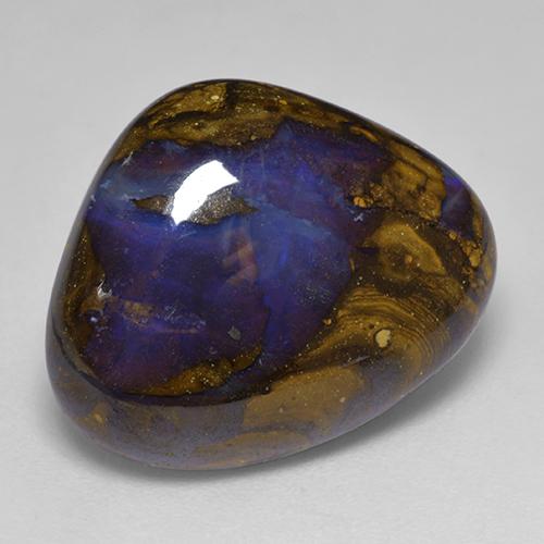 Opala boulder multicolorido natural 13,03ct, formato de pêra, opaco