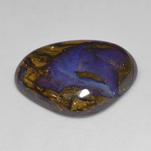 Opala boulder multicolorido natural 13,03ct, formato de pêra, opaco